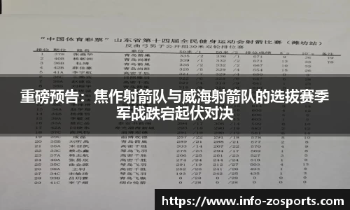 重磅预告：焦作射箭队与威海射箭队的选拔赛季军战跌宕起伏对决